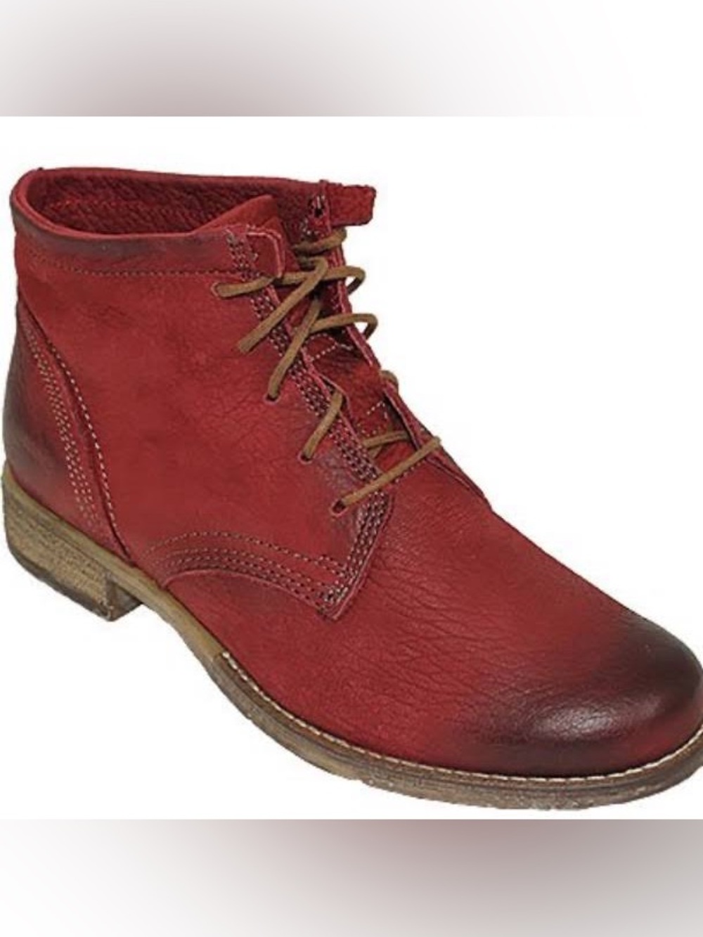 JOSEF SEIBEL DISTRESSED NAPPA LEATHER SIENNA HIPPO CARMIN BOOTIES Sz 39 or 8.5
